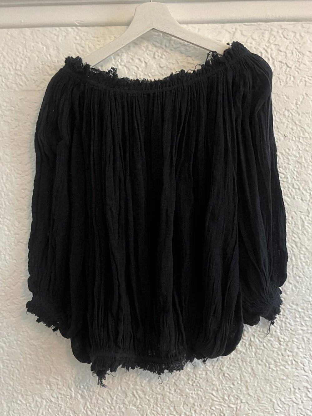 Share Spirit Japanese Brand Light Gauze Cotton Raw Hem Tunic